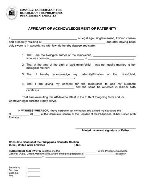 affidavit of admission of paternity philippines